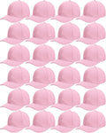 Blank Baseball Cap 24 Pack Adjustable Back Strap - Bulk Plain Caps