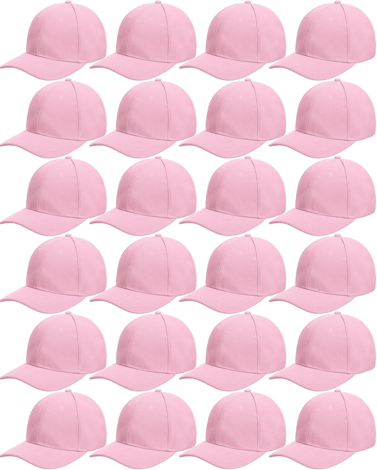 24 Pcs Blank Baseball Cap Adjustable Back Strap for All
