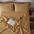 Queen Size Rust Linen Sheet Set - 100% Linen, All-Season Comfort