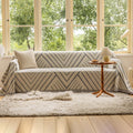 Boho Farmhouse Couch Cover 71ft x 118ft - Soft Chenille Slipcover