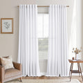 Grommet 102 in White Linen Curtain Panels - Semi Privacy Drapes