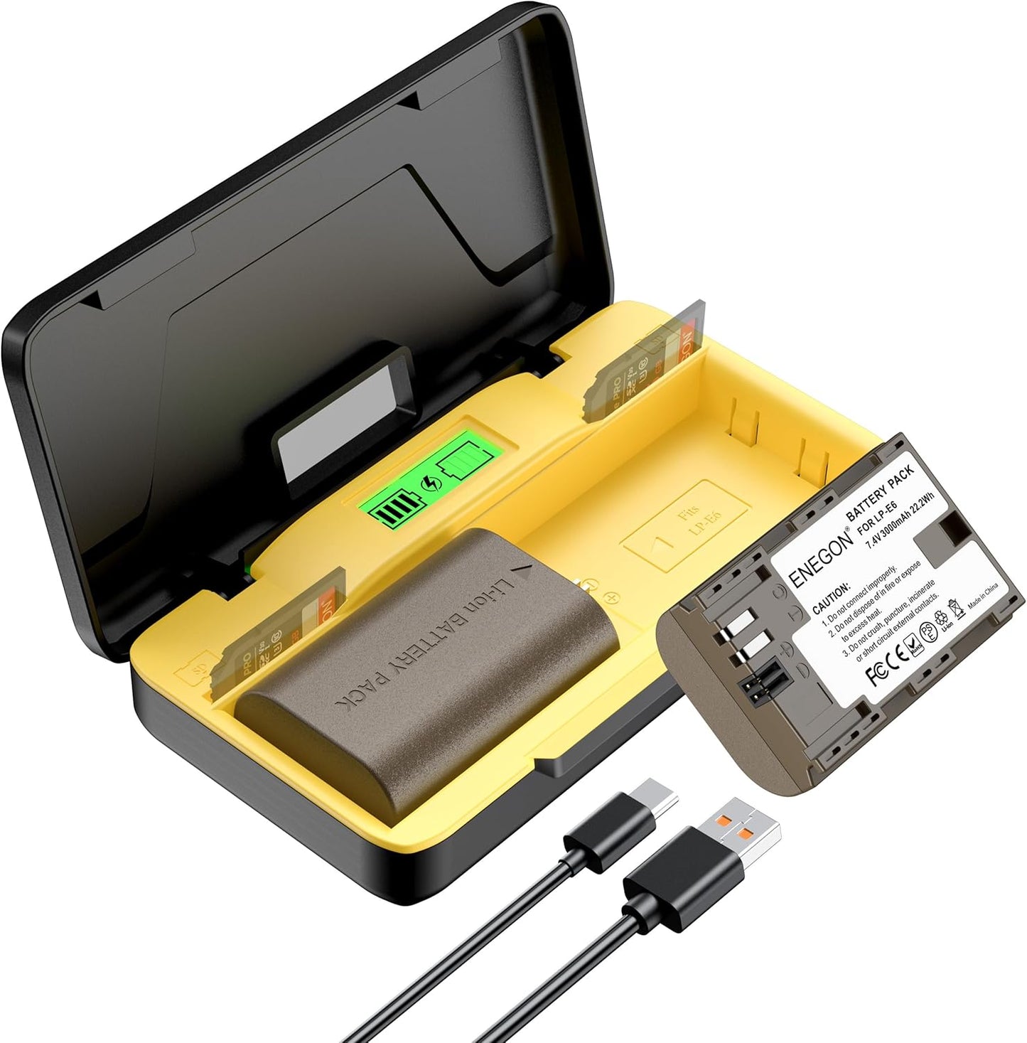 ENEGON LP-E6/LP-E6N Dual Battery Charger for Canon Cameras