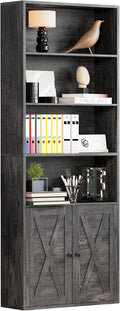 Industrial Bookshelf 6-Tier Bookcase 70 in Tall - Solid Storage
