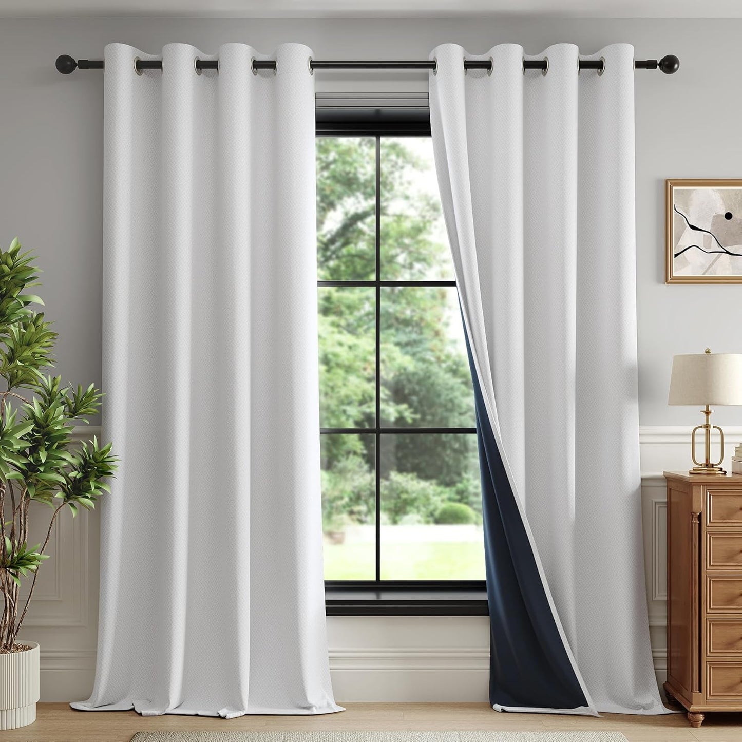 FMFUNCTEX 100% Blackout Curtains for Maximum Privacy and Style