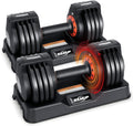 25/55 lbs Pair Adjustable Dumbbells Set - Fast Adjust Home Workout