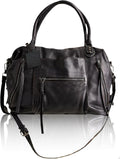 Women's Large Tote Bag with Zipper - Stylish Vegan Leather Hobo
