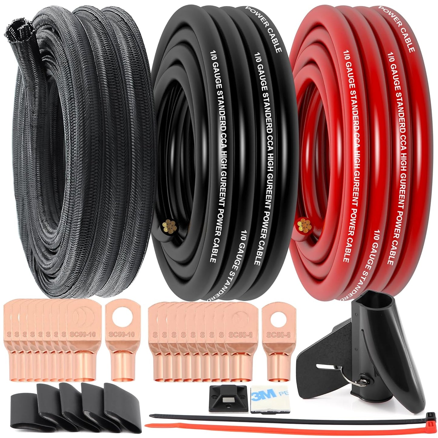 1/0 Gauge Wire CCA Automotive Wire Kit for Power Ground Wires