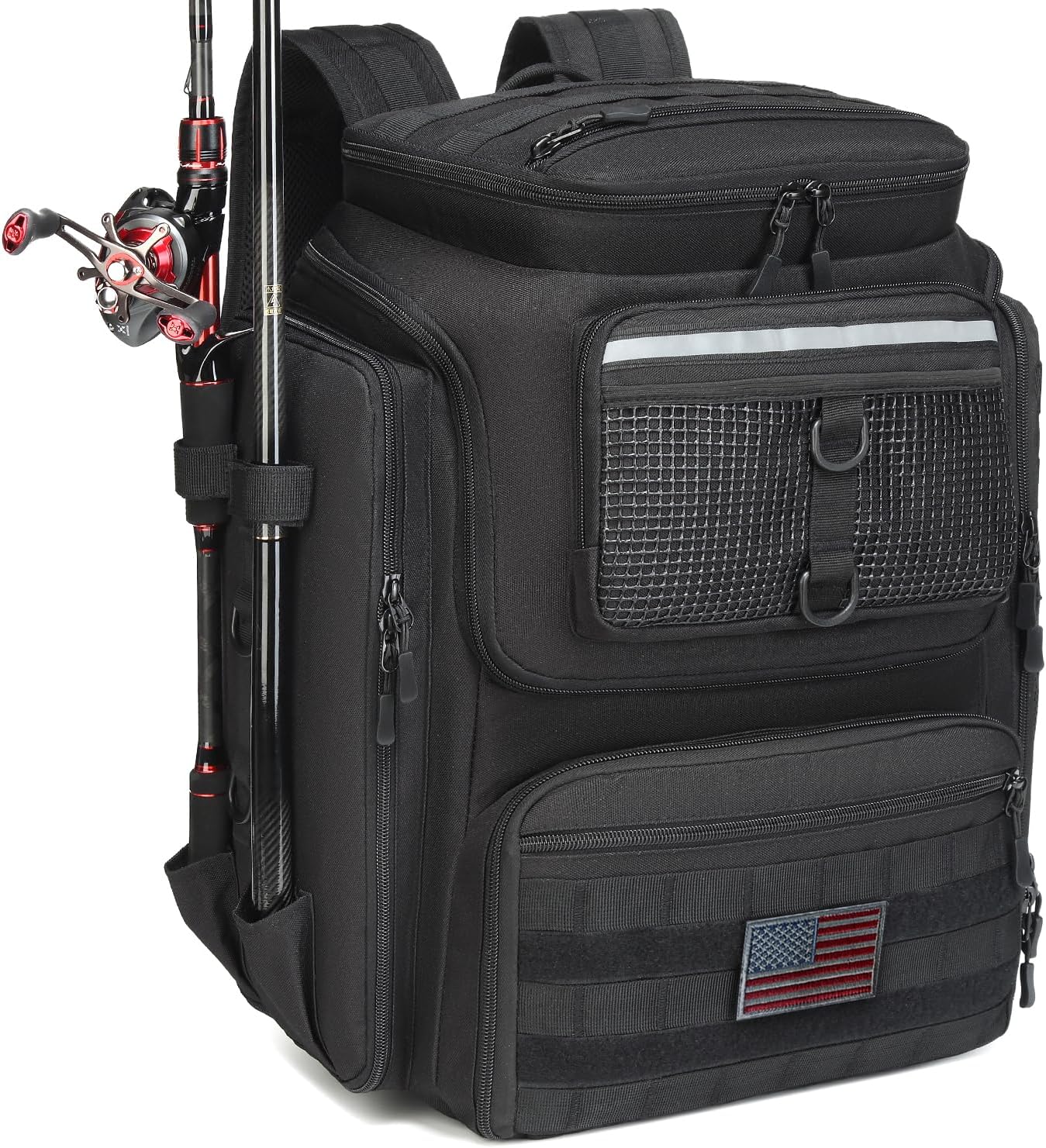 HAMBOLY 40L Waterproof Fishing Backpack with Rod Holders