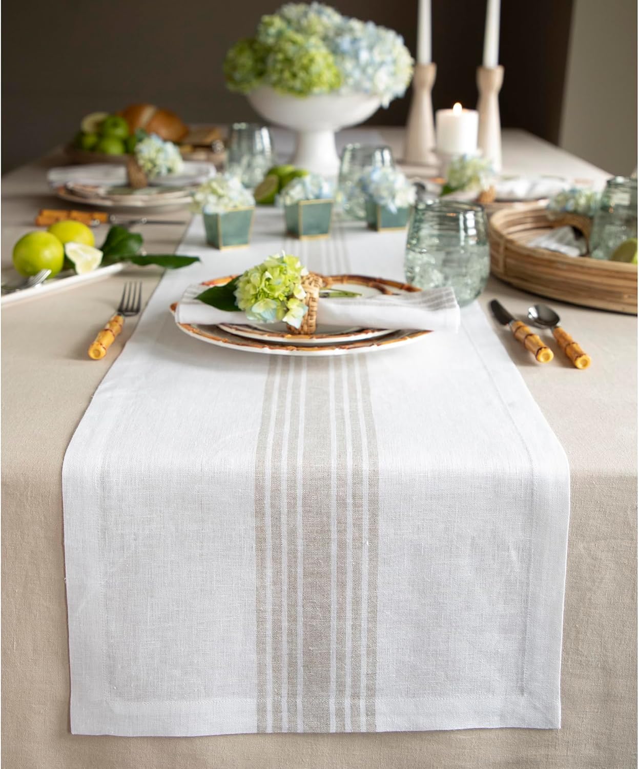 Pure Linen Table Runner 14 x 48 Inch for Stylish Decor