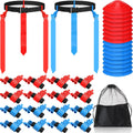 16 Player Flag Football Belts Set with 48 Flags and Cones - Adjustable