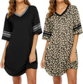 Ekouaer Nightgowns for Women 2 Pack Sleepshirts - Soft (Style 83CY)