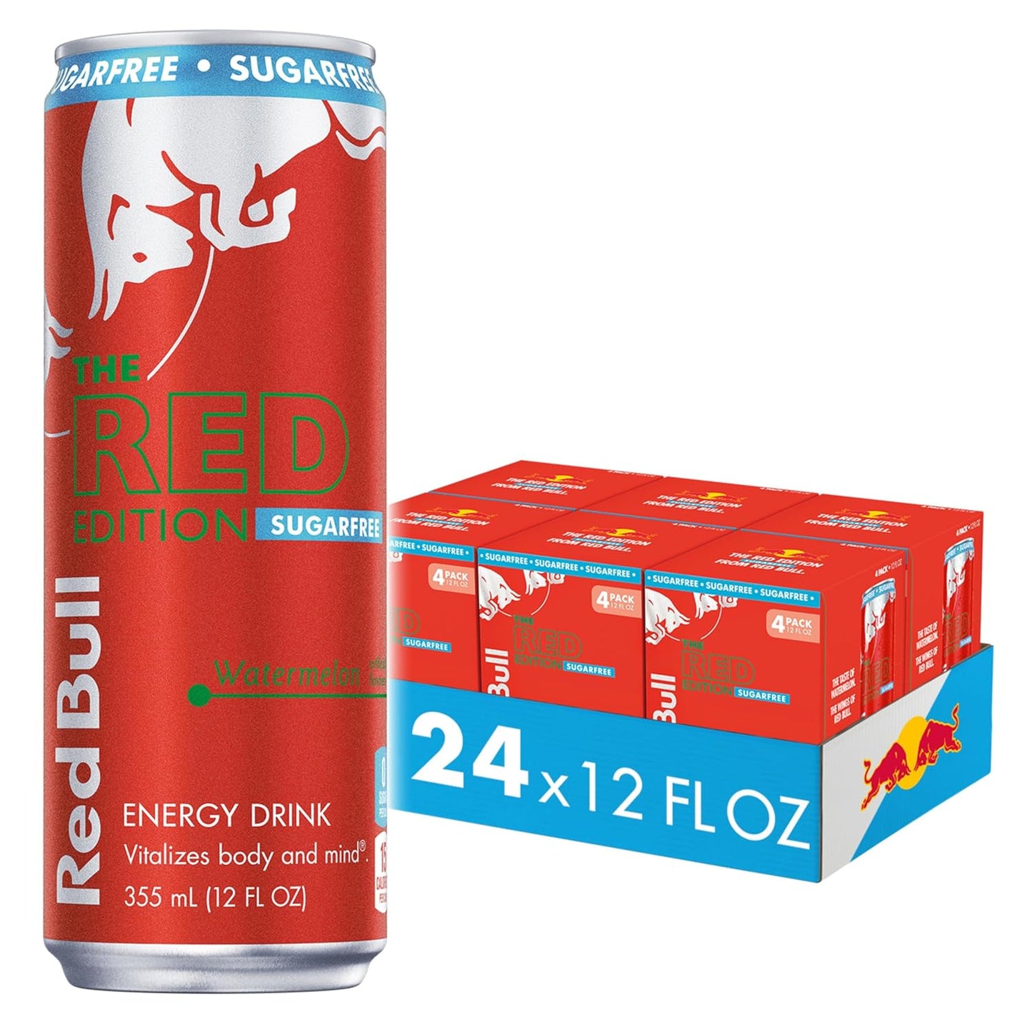 Red Bull Red Edition Sugar Free Energy Drink, Watermelon Flavor