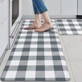 MAYHMYO Kitchen Mat 2 PCS Grey and White - Anti-Fatigue Comfort