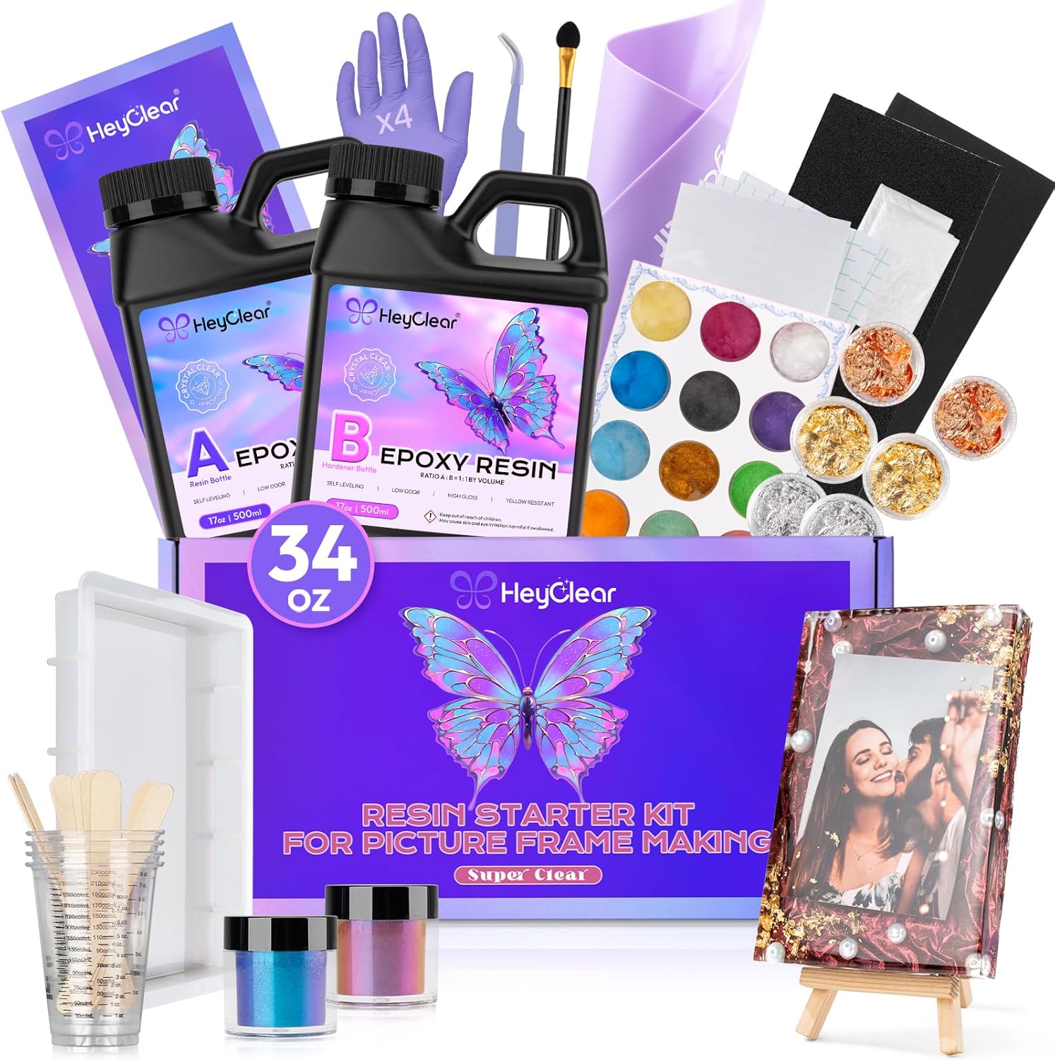 HeyClear Epoxy Resin Picture Frame Mold Kit for DIY Art Projects