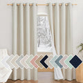 NICETOWN Natural 100% Blackout Linen Curtains 84 in - Restful