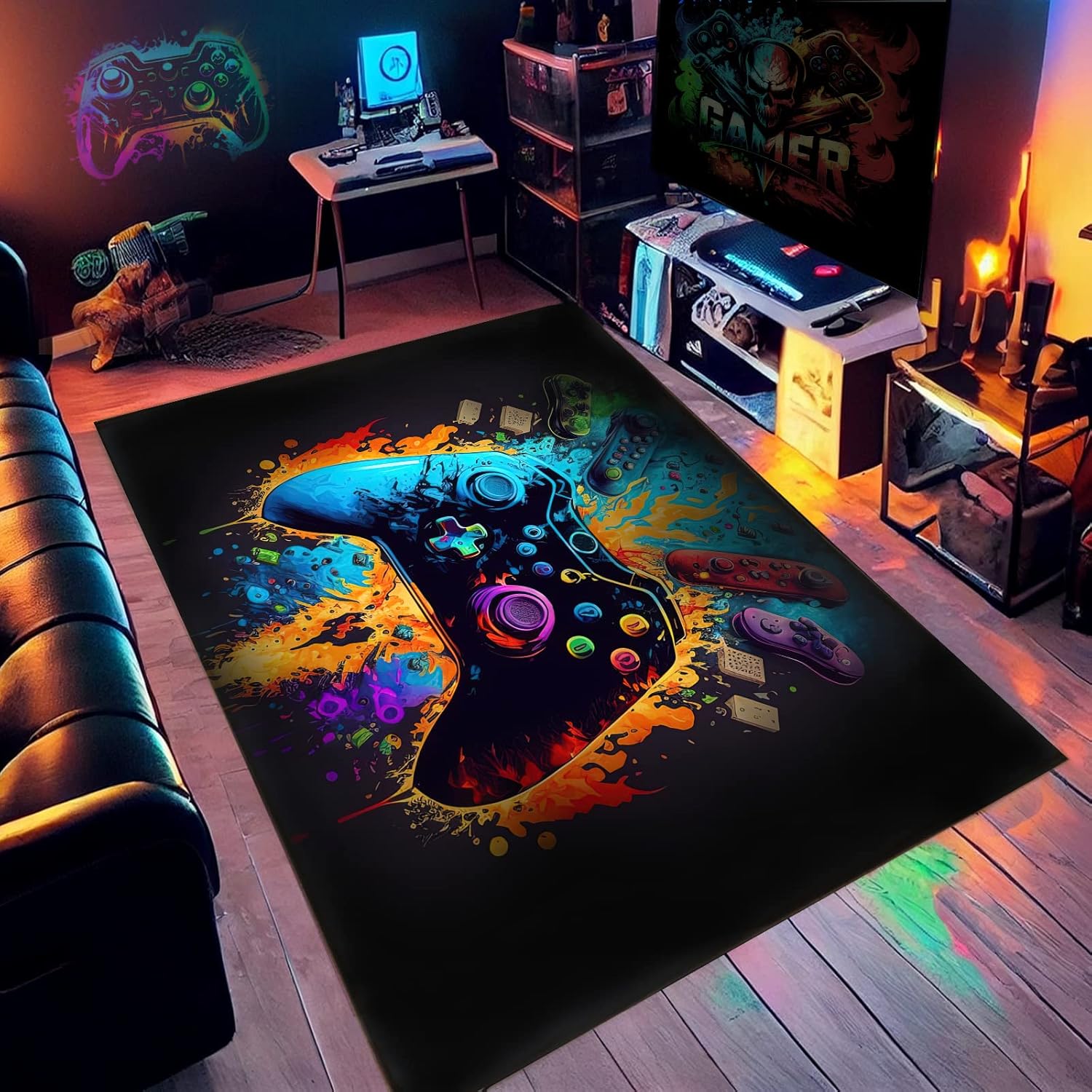 NEBOTON Gaming Rug - Perfect for Gamer Rooms!