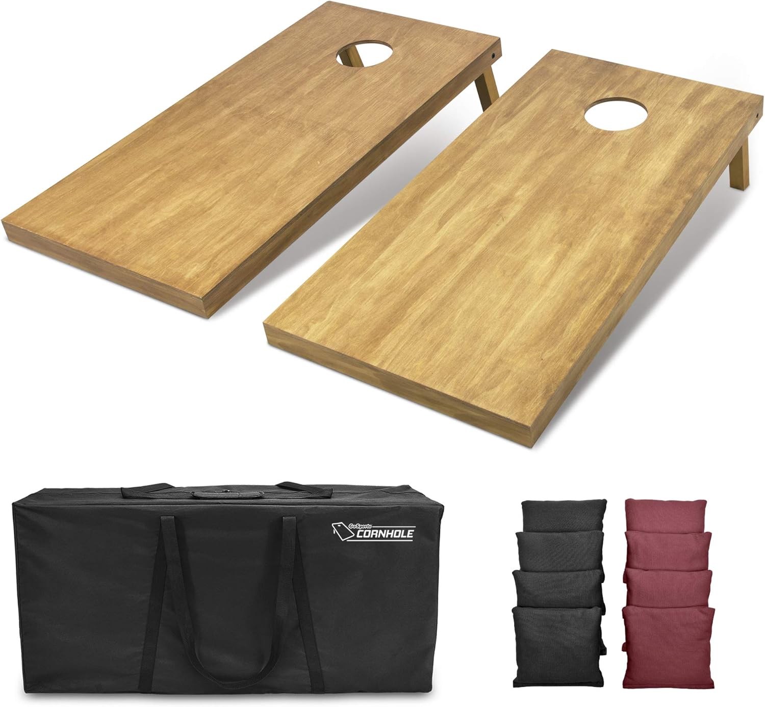 GoSports 4 ft x 2 ft Wooden Cornhole Boards Set for Fun