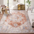 OHWPEAT 3x5 FT Boho Vintage Rug - Lightweight, Machine Washable Accent