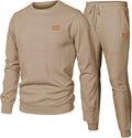 Men's 2 Piece Sweatsuits Outfits Casual Crewneck Jacquard Set