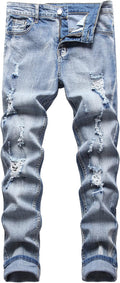 Men's Slim Fit Stretch Ripped Jeans - Stylish Comfort and Stretch