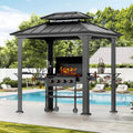 Modern Shade 6ft X 8ft Grill Gazebo with Aluminum Hardtop Roof