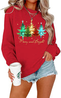 Womens Christmas Sweatshirt Christmas Tree Graphic
