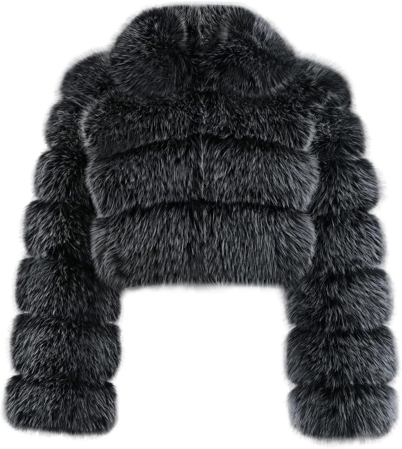 Fluffy Faux Fur Cropped Jacket for Women - Winter Warmth
