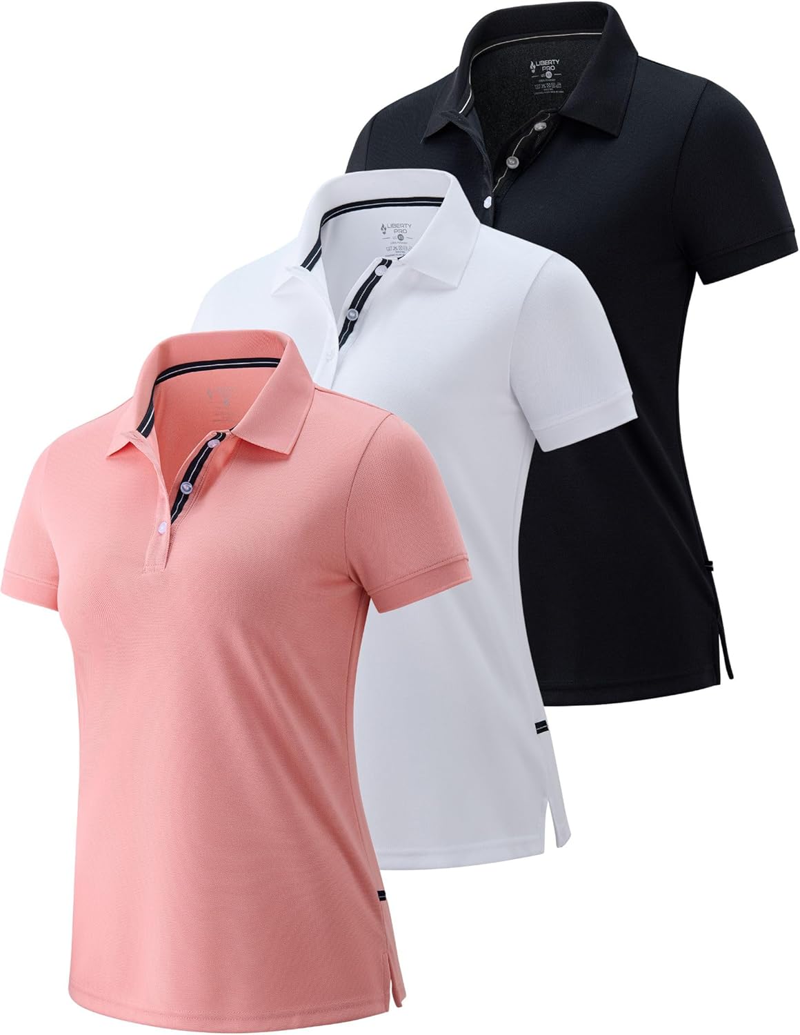 3 Pack Women's Athletic Dry Fit Polo Shirts for Active Lifestyle