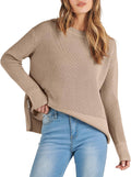 Waffle Turtleneck Sweater Pullover - Cozy Fall Thumbhole Knit