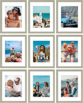 Vittanly 11x14 Picture Frames Set of 9 - Driftwood Wall & Tabletop
