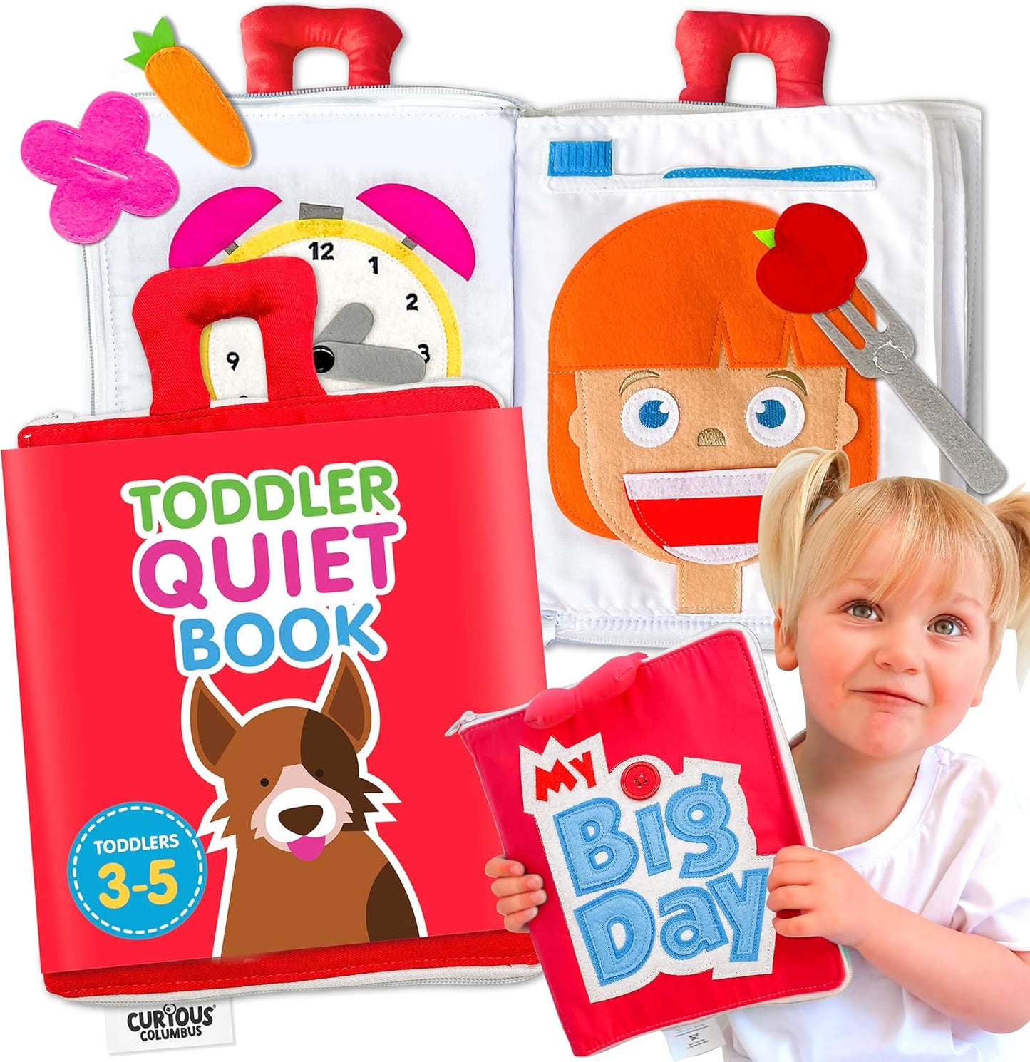 Curious Columbus Quiet Book for Toddlers - Engaging Travel Toy