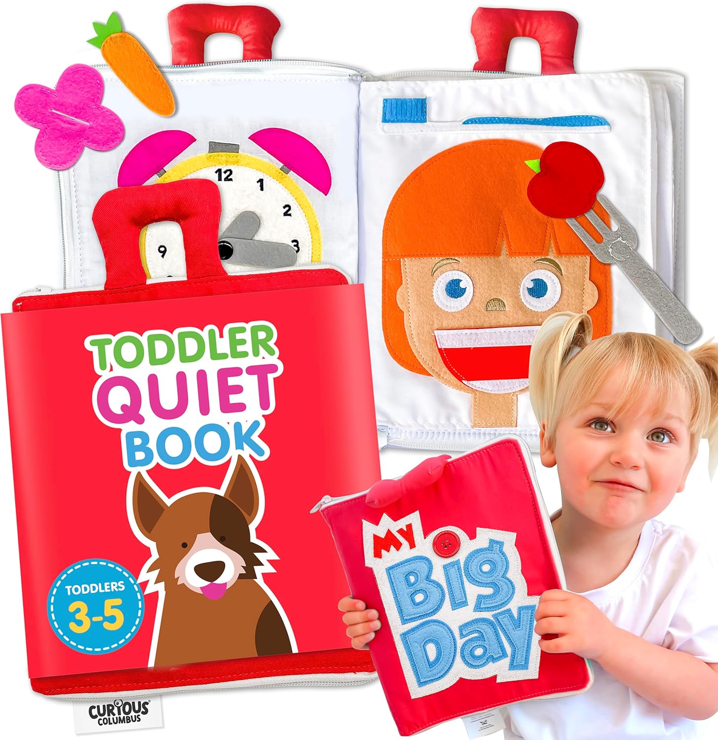 Curious Columbus Quiet Book for Toddlers - Engaging Travel Toy