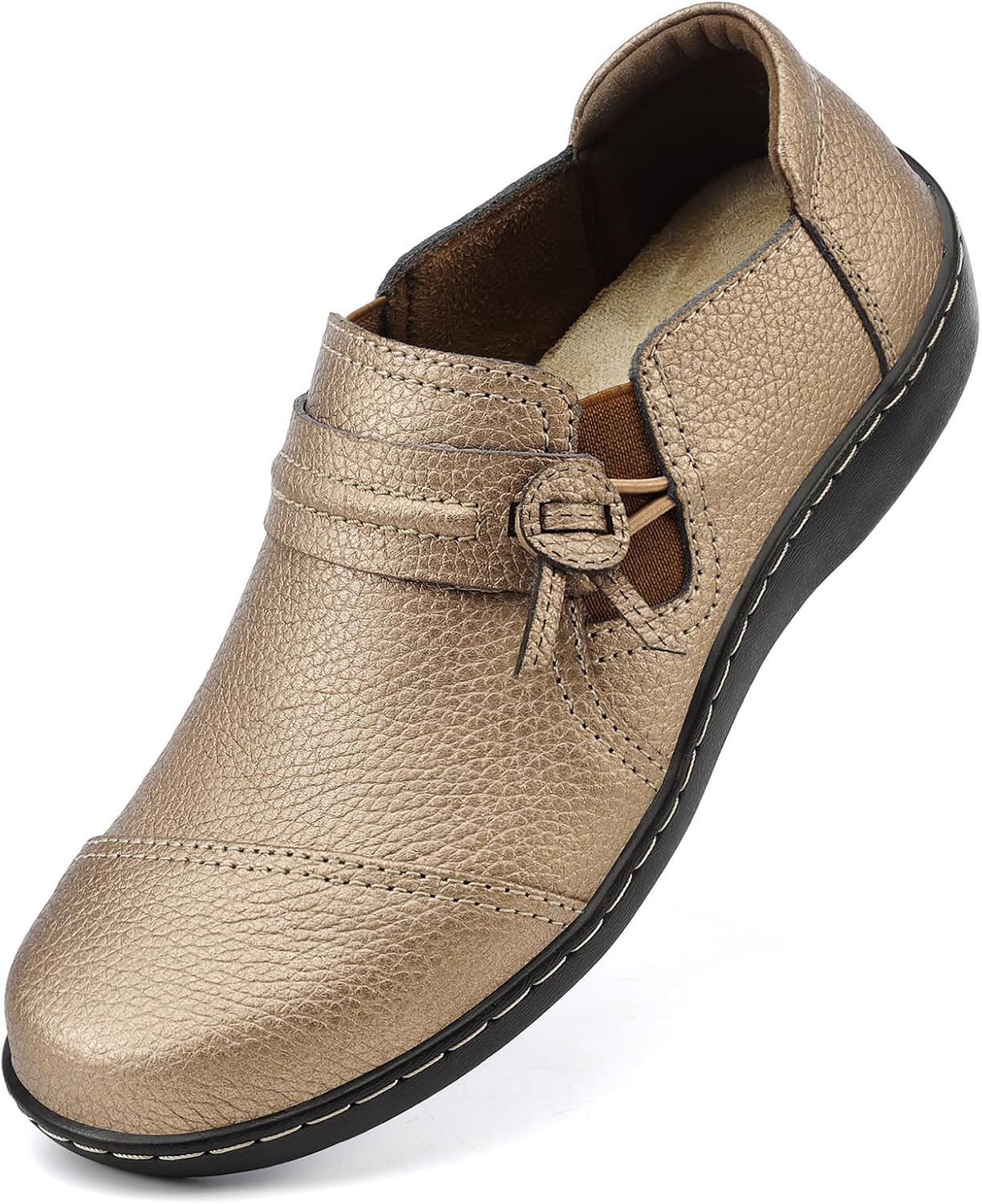 LAZYPOP Women's Classic Comfort Leather Loafers for Everyday Use