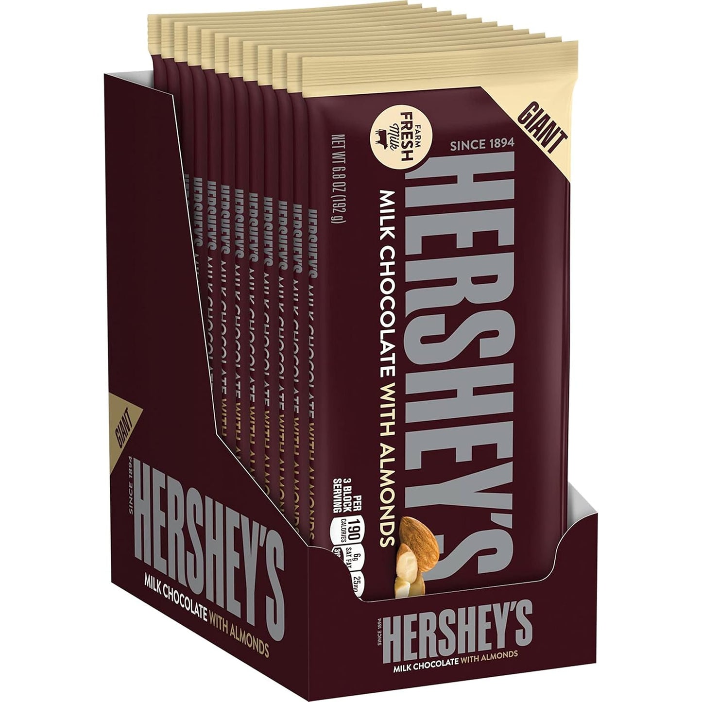 HERSHEY'S Milk Chocolate with Almonds Giant Candy Bar