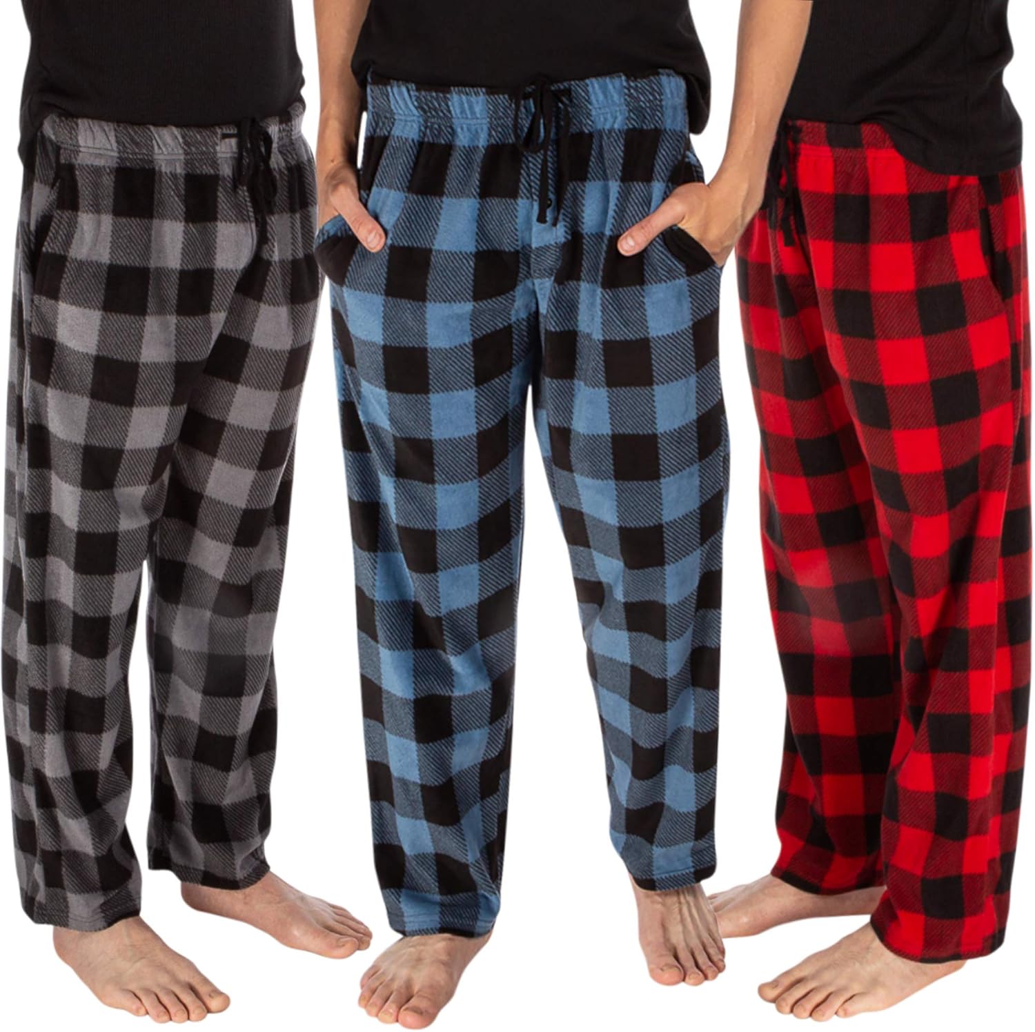 DG Hill Mens Fleece Pajama Pants with Pockets for Comfort