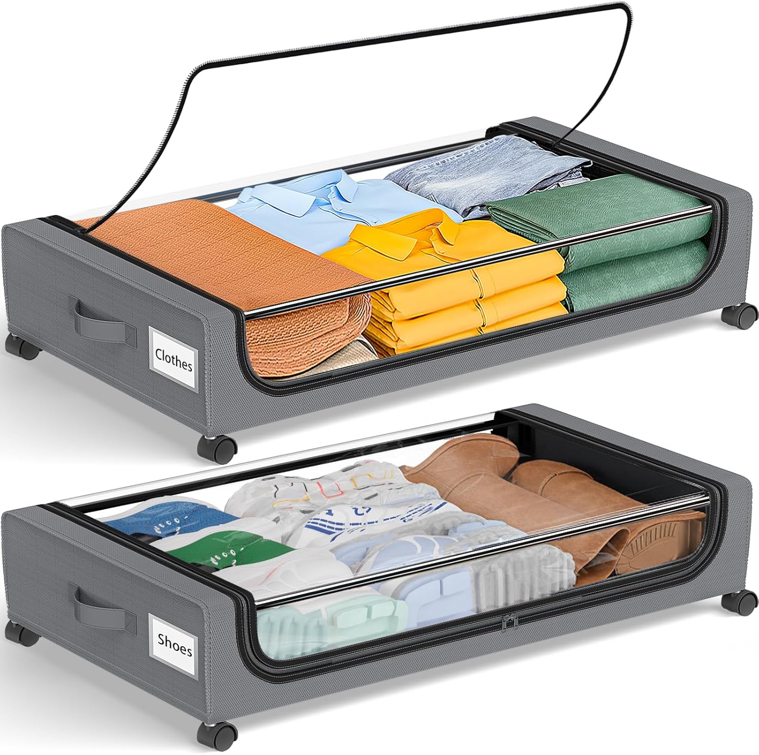 GoMaihe Under Bed Storage with Wheels for Shoes and Clothes