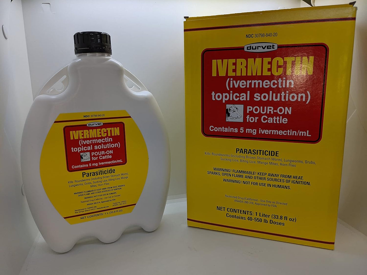 Durvet Ivermectin Pour-On for Cattle 1000 mL - Effective Treatment