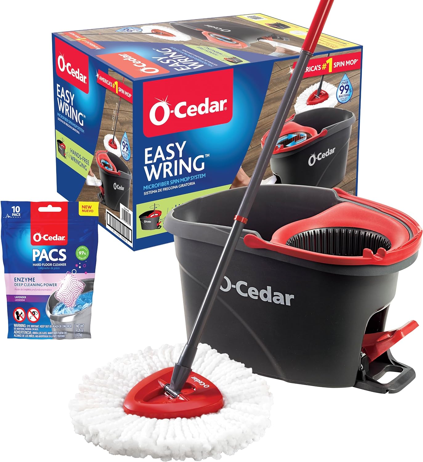 O-Cedar EasyWring Microfiber Spin Mop System with Lavender PAC