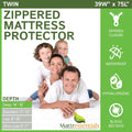 Zippered Twin Mattress Protector (14-16in Depth) - Waterproof