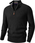 Mens Quarter Zip Pullover Sweater for Men - Chunky Knit Fall Layer