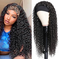Headband Wig Deep Wave Glueless Human Hair 26 in - Natural Look