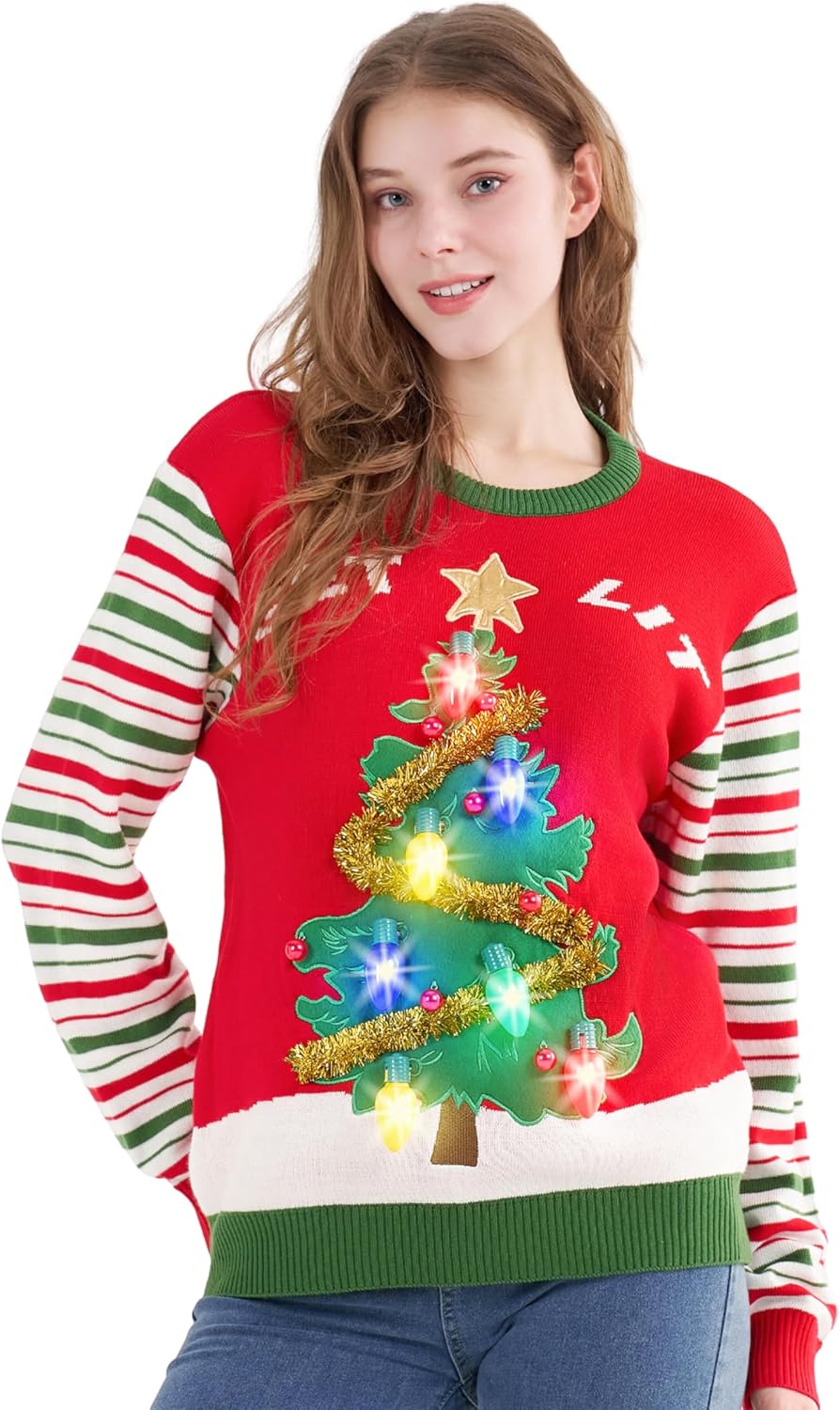 LED Light Up Christmas Sweater for Couples and Kids 2025