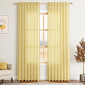 Yellow Linen Blend Drapes 84 Inch Length for Cozy Home Decor