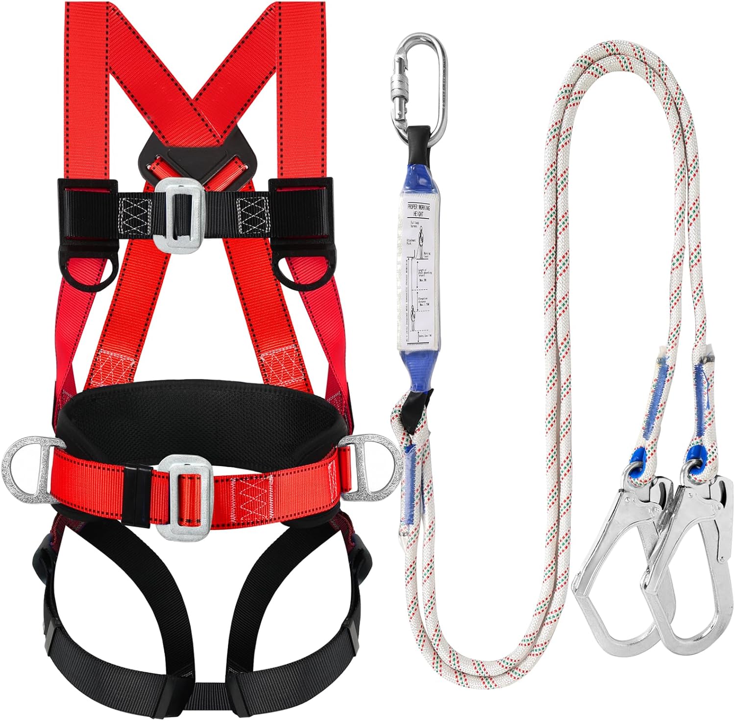Safety Harness Fall Protection Kit - Full Body Roofing Harness