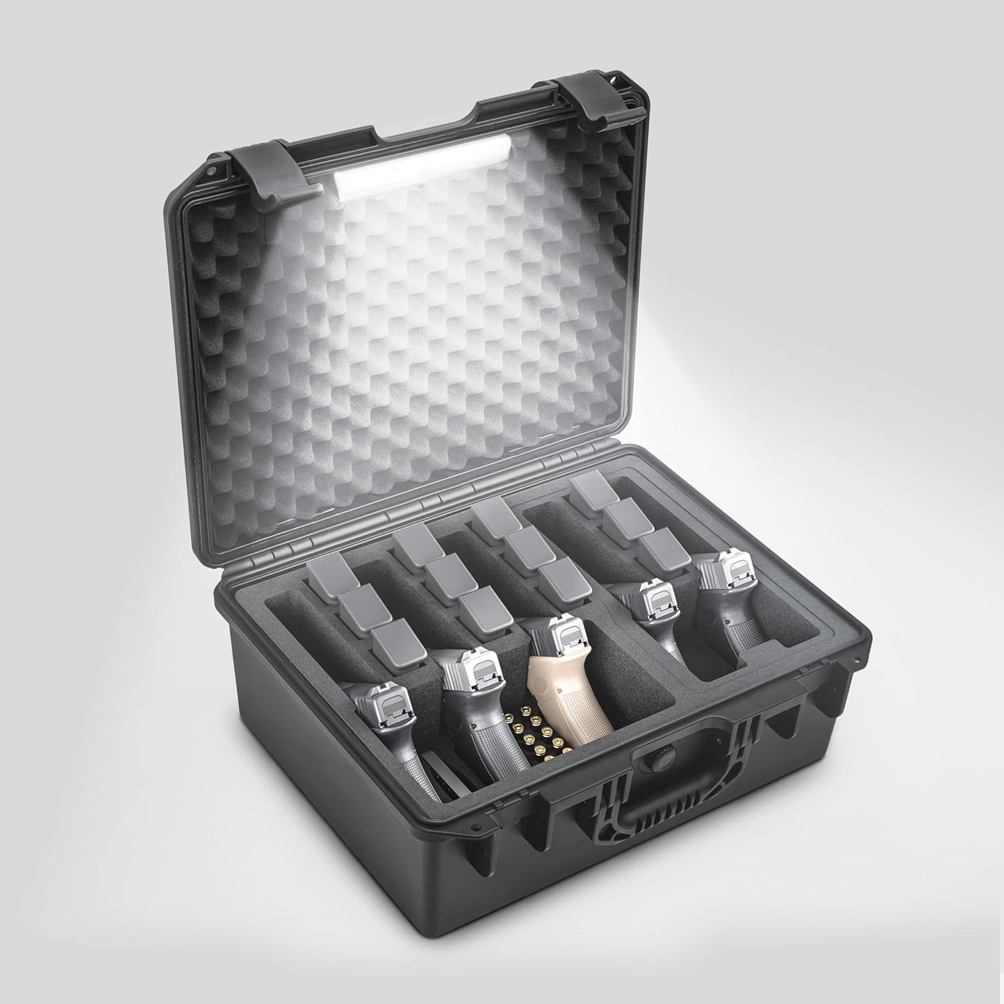Gun Cases for Handguns: 5 Pistol Case with 21 Magazine Storage