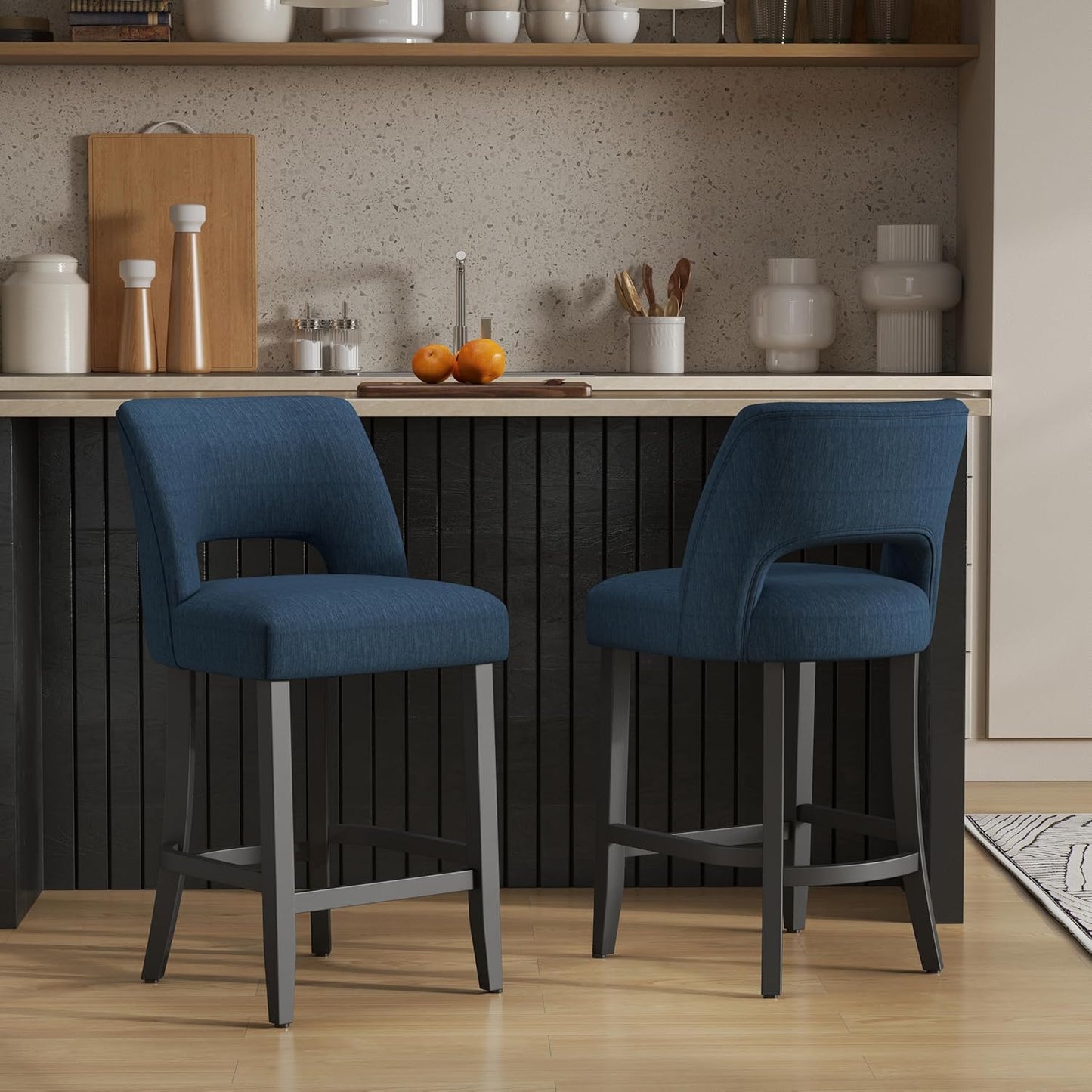 Modern Counter Height Bar Stools Set of 2 for Kitchen Island