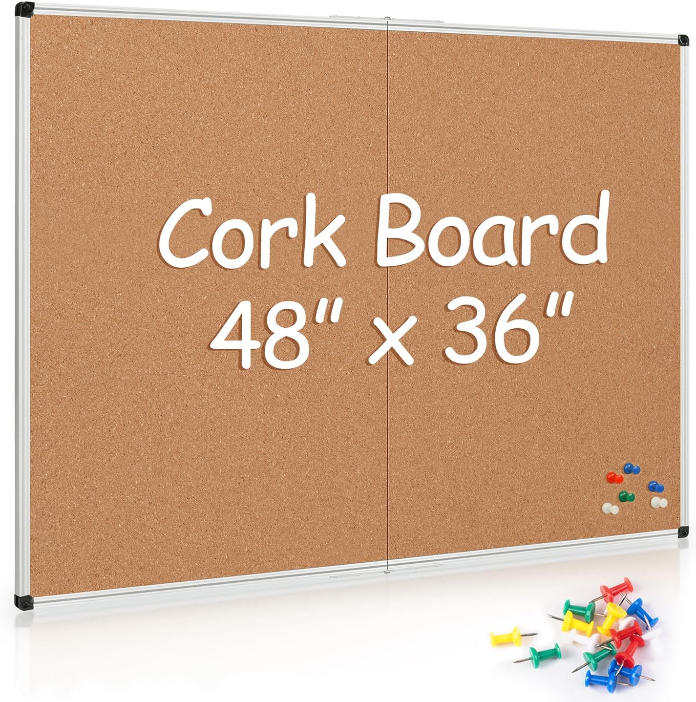 Board2by Cork Board Bulletin Board 36 x 48 for Home Office