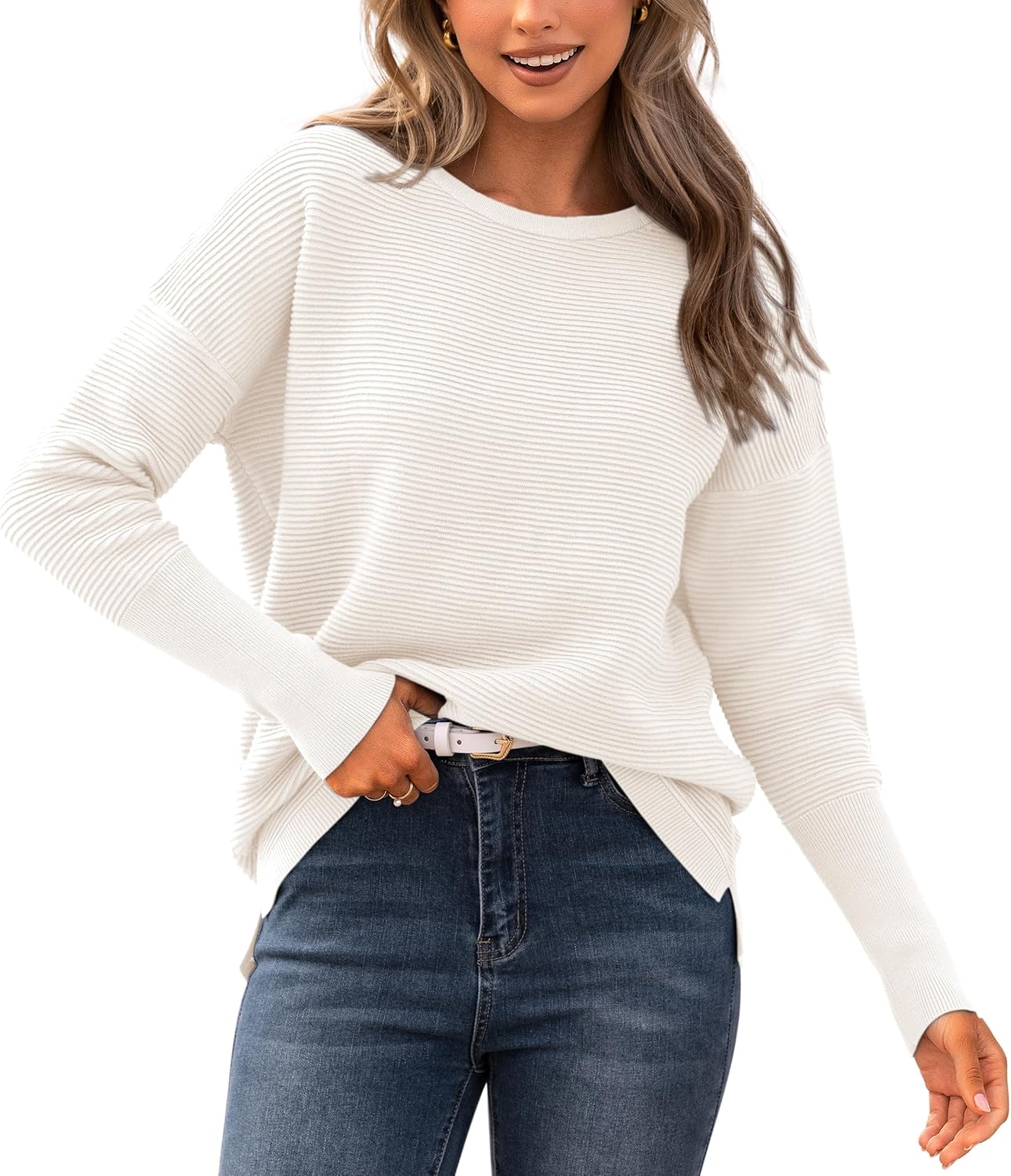 BTFBM Fall Sweaters for Women 2025 Casual Long Sleeve Style