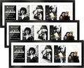 Picrit 8x24 Black Collage Picture Frame 3 Pack - Flexible Gallery Set