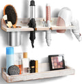Wall Mount Hair Tool Organizer - Rustic 2-Layer Hair Dryer Holder